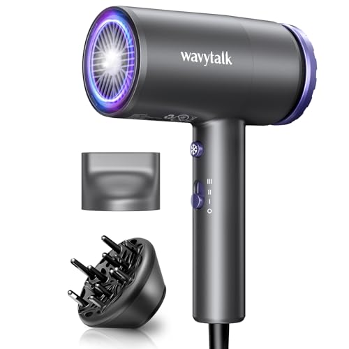 Wavytalk Hair Dryer with Diffuser 1875W Ionic Blow Dryer for Fast Drying with Concentrator Lightweight, Purple. - Image 1