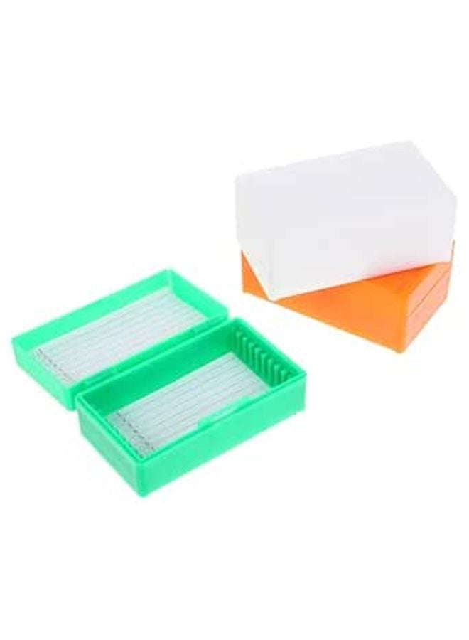 3Pcs Plastic Microscope Slide Storage Box 10 Slot Capacity Specimen Organizer - Image 1