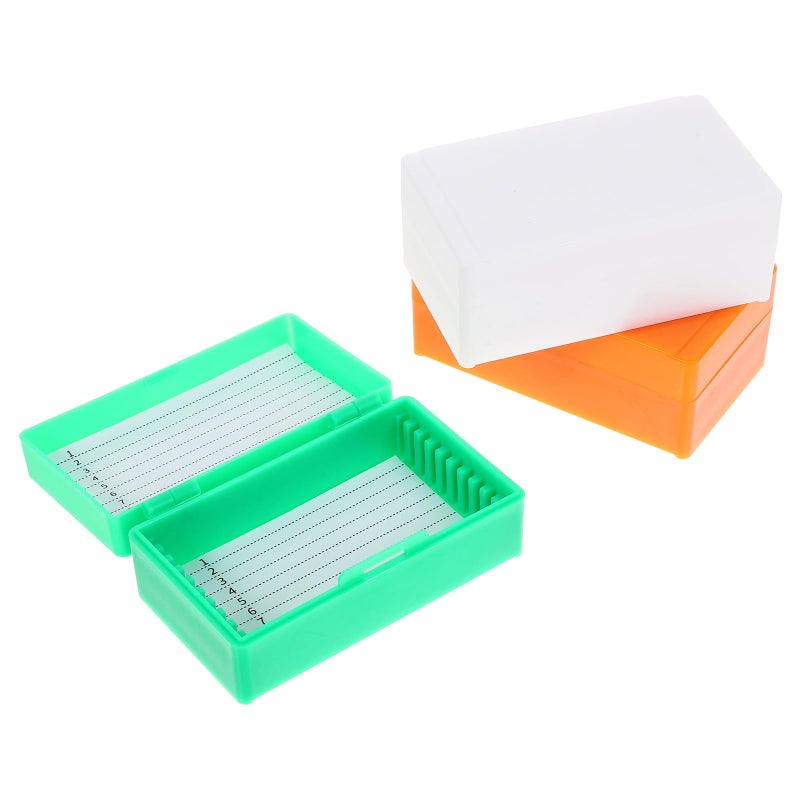 3Pcs Plastic Microscope Slide Storage Box 10 Slot Capacity Specimen Organizer - Image 2