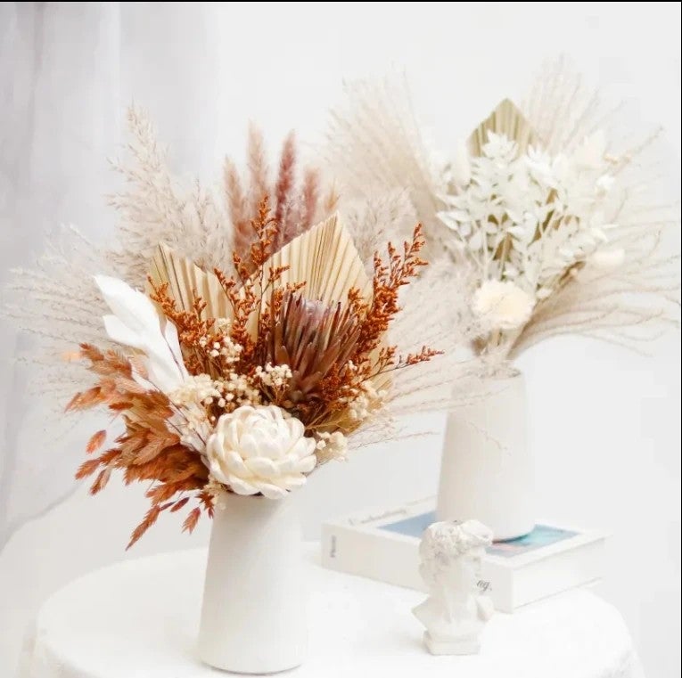 Bluejw Natural Pampas Grass Large Bouquet Eucalyptus Cotton Dried Flowers - Graduation, Christmas, Wedding & Home Decor - Dried Plants Included - Image 3