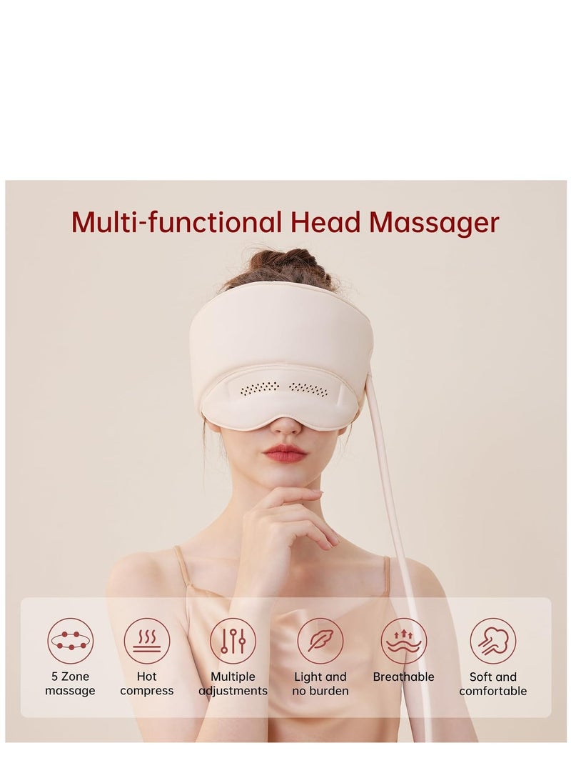 SYOSI Electric Head Massager, Scalp Massager Head Compress Air Bag Massager with Heat & Knead, Portable Electric Head-Eye Massager for Women & Men  - Image 2