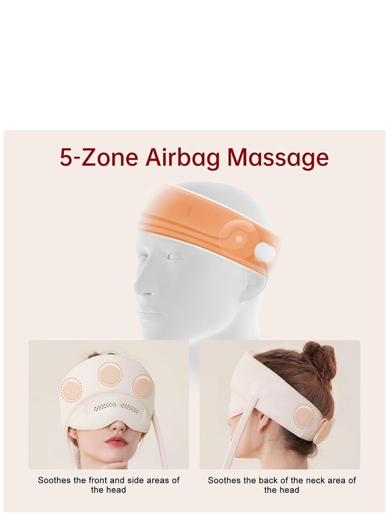 SYOSI Electric Head Massager, Scalp Massager Head Compress Air Bag Massager with Heat & Knead, Portable Electric Head-Eye Massager for Women & Men  - Image 3