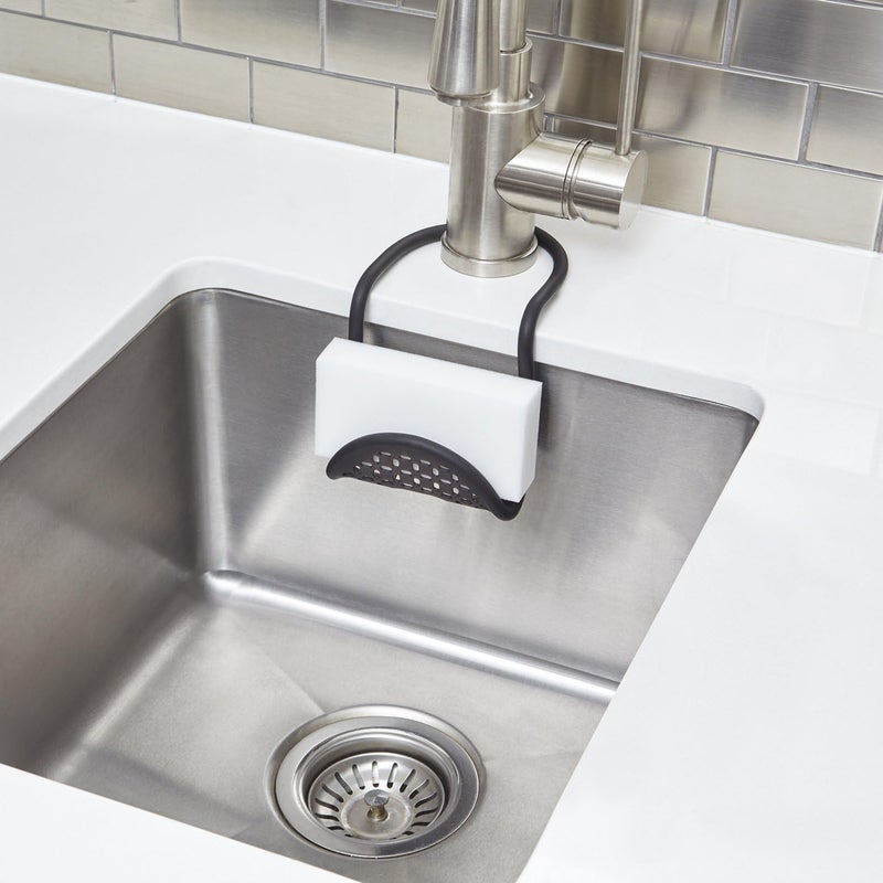 UMBRA Sling Kitchen Sink Accessory, Single-Sided Sponge Holder, Black - Image 2