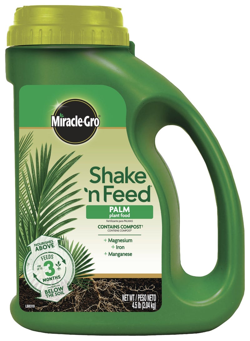Miracle-Gro Shake 'N Feed Palm Plant Food, For Container and In-Ground Plants, Palm Trees, Cycads and Tropical Plants, 4.5 lbs. - Image 1