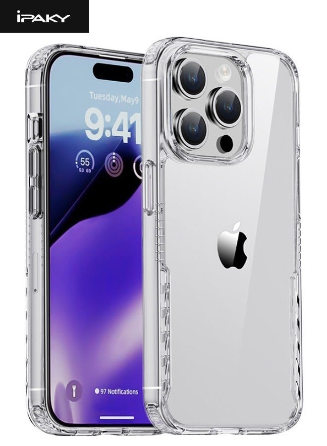 IPAKY iPhone 15 Pro Max Case, High Transparent PC Hard Backplane + TPU Soft Frame Protective Case, [Anti-Drop][Anti-Yellowing][Shockproof] Four Corner Airbag Case Cover for Apple iphone 15 Pro Max (Clear) - Image 1