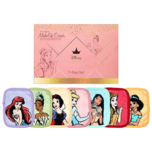 Makeup Eraser The Original MakeUp Eraser, 7-Day Set, Erase All Makeup With Just Water, Including Waterproof Mascara, Eyeliner, Foundation, Lipstick, Sunscreen, and More! (Ultimate Disney Princess), 7ct.