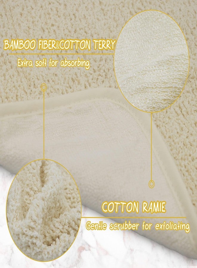 TTYBG Natural Organic Ramie and Rayon Made from Bamboo Dual Sided Washcloths Hand Towels Ultra Soft for Shower Bath Spa, Gentle for Body Face Sensitive Baby Skin, Pack of 4 - Image 2