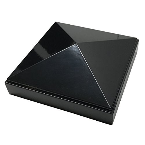 Decorex Hardware 4" x 4" Aluminium Pyramid Post Cap for Metal Posts - Pressure Fit - Black - Image 1