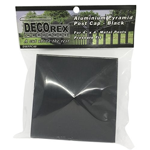 Decorex Hardware 4" x 4" Aluminium Pyramid Post Cap for Metal Posts - Pressure Fit - Black - Image 3