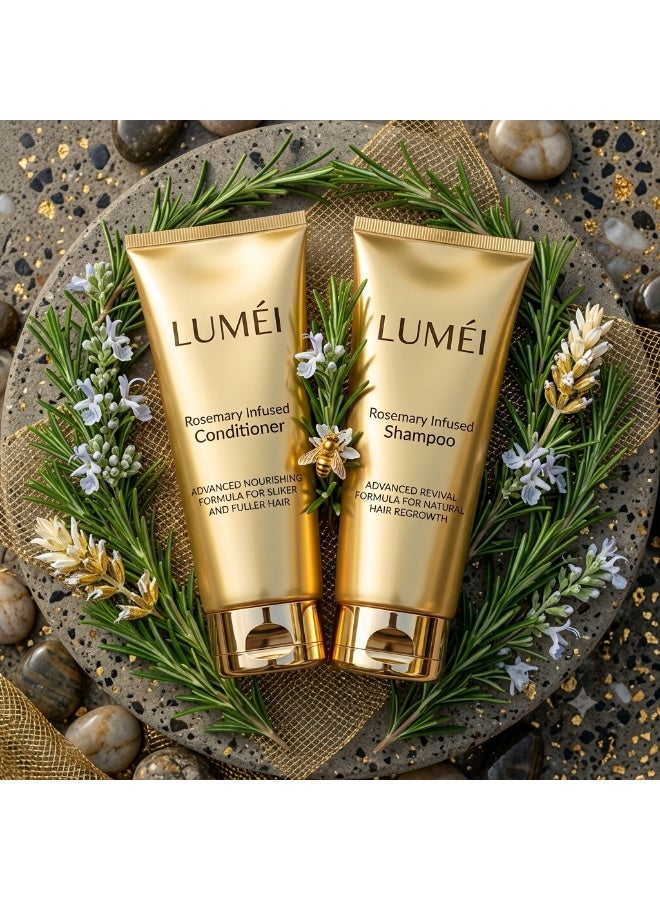 LuMei LUMÉI Rosemary Infused Shampoo & Conditioner Set for Hair Care, Nourishing Formula for Smoother & Fuller Looking Hair 2 x 200ml - Image 1