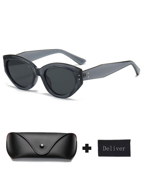 Retro cat-eye sunglasses for women, trendy small face, fashionable and high-end street style sunglasses
