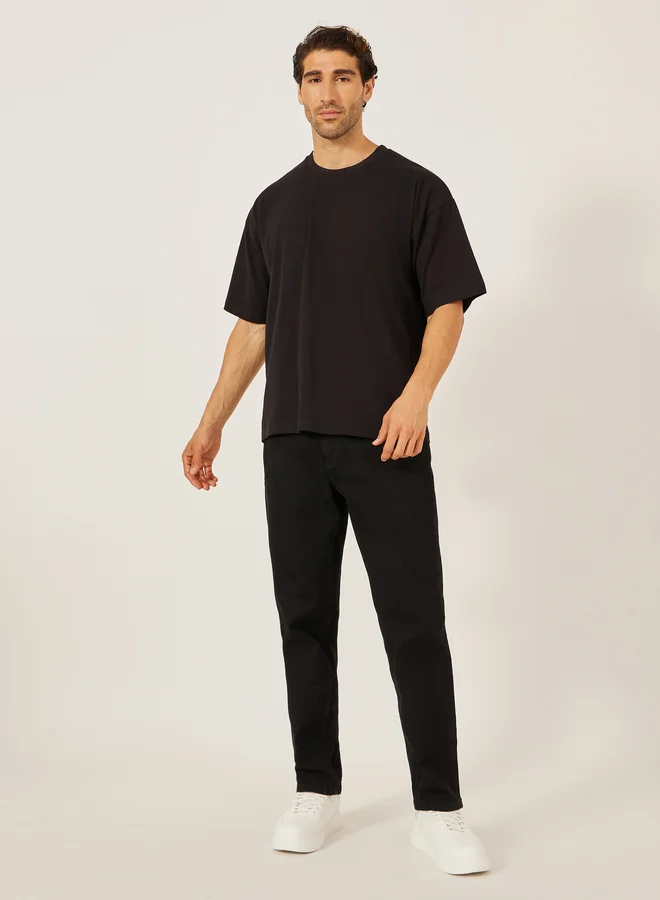 Styli Styli Back Slogan Print Jersey Oversized T-Shirt