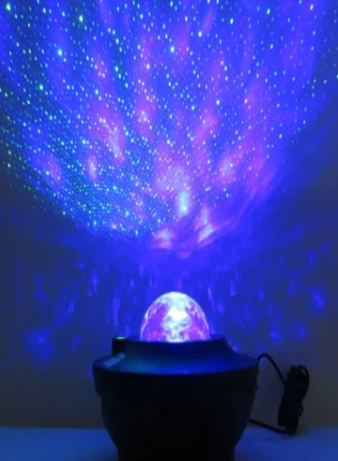 2-In-1 Star Light Projector Led Night Light with Remote Control Black/Blue 17x17x13.5cm - Image 1