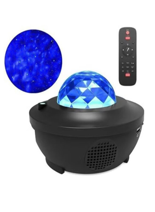 2-In-1 Star Light Projector Led Night Light with Remote Control Black/Blue 17x17x13.5cm - Image 2