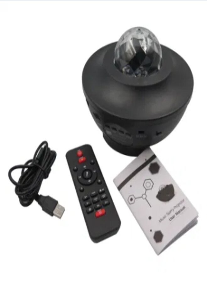 2-In-1 Star Light Projector Led Night Light with Remote Control Black/Blue 17x17x13.5cm - Image 5