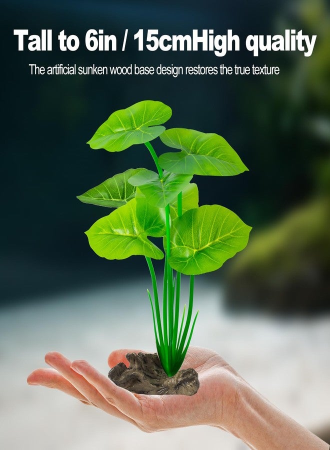Xereooe 6 Pcs Aquarium Plants Fish Tank Decor，Artificial Driftwood with Textured Base Fish Tank Accessories Reptiles Plants Driftwood - Image 4