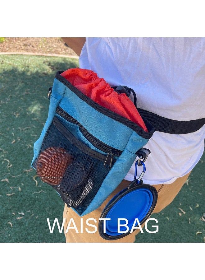 Jalousie Jalousie Dog Training Pouch with Training Clicker and Water Bowl - 5 Ways to Wear - Carry Toys, Treats for Positive Reinforcement - Built-in Poop Bag Dispenser (Teal) - Image 5