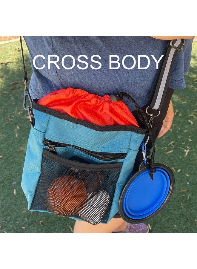 Jalousie Jalousie Dog Training Pouch with Training Clicker and Water Bowl - 5 Ways to Wear - Carry Toys, Treats for Positive Reinforcement - Built-in Poop Bag Dispenser (Teal) - Image 4