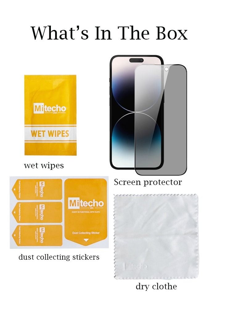Mi techo - Mi techo Apple iPhone 15 Full Coverage Privacy Tempered Glass Screen Protector - Image 1
