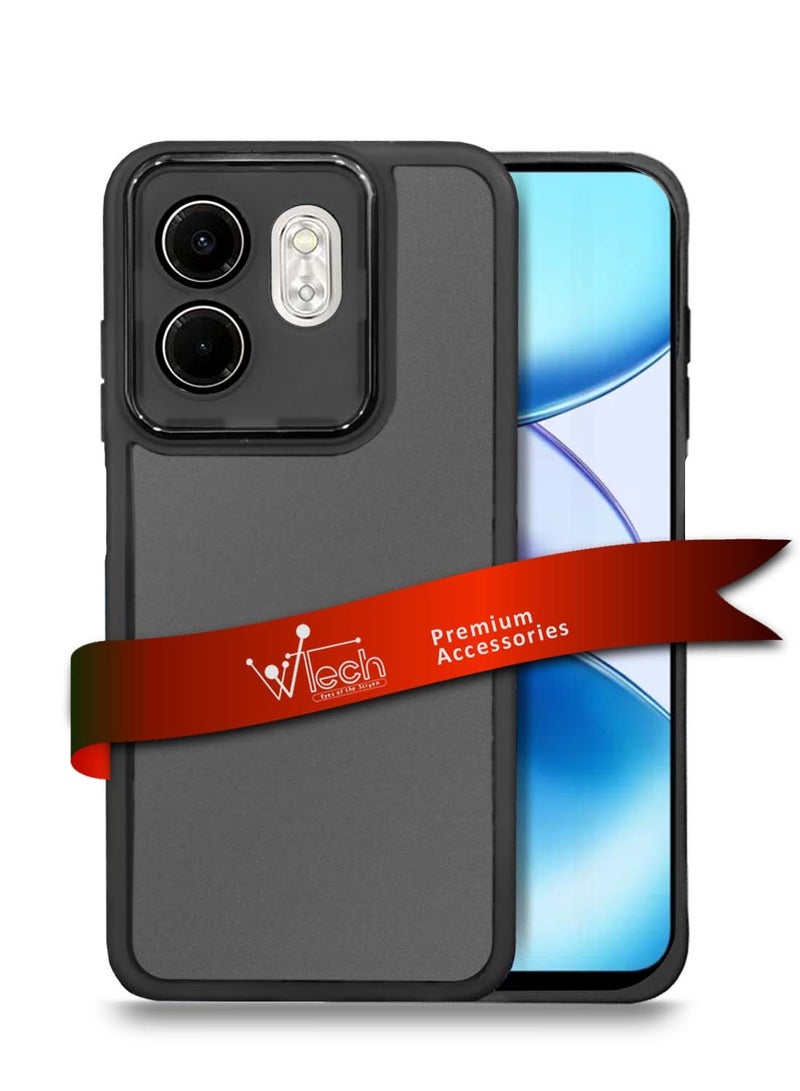 دبليو تيك انفينيكس هوت 50i / سمارت 9 4G 2024 هاتف ناعم شفاف TPU سيليكون فائق النحافة أنيق مطلي بالكهرباء غطاء خلفي للكاميرا - أسود - Image 1