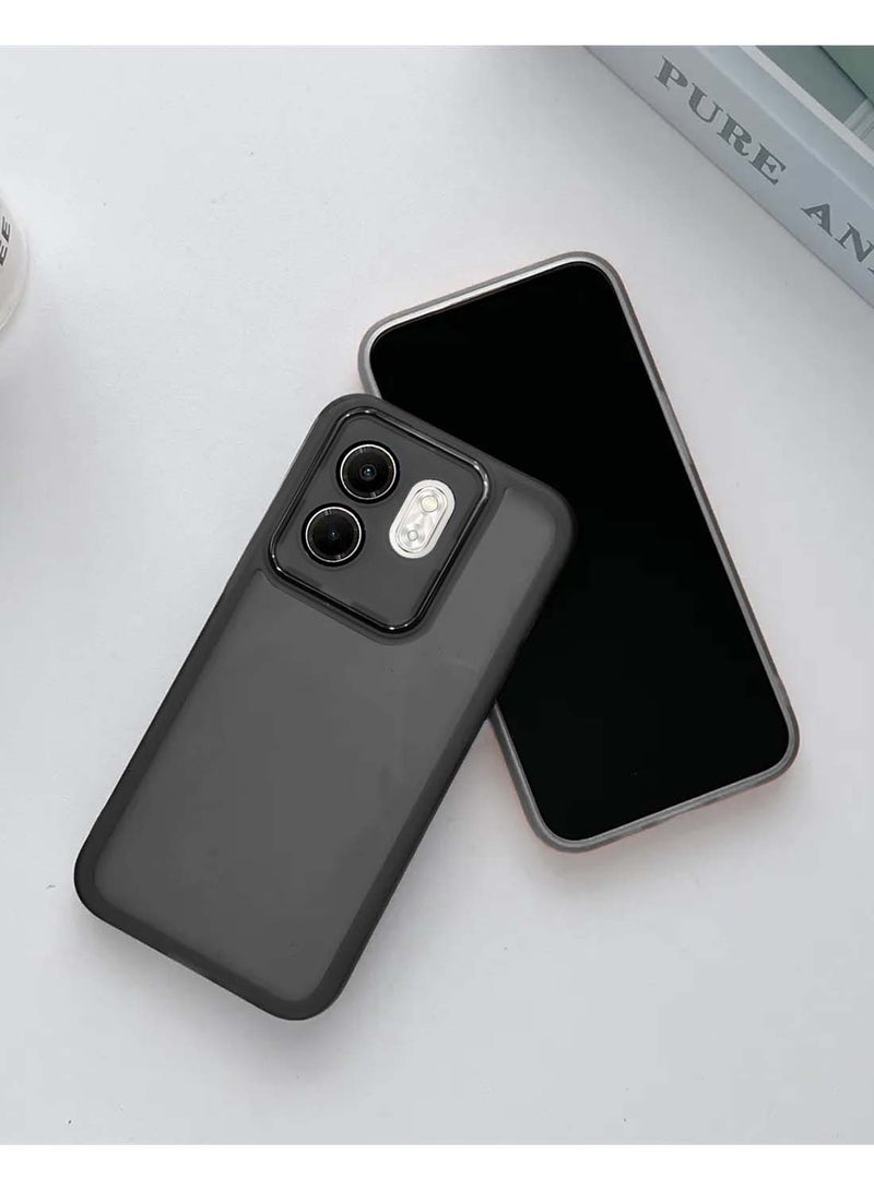 دبليو تيك انفينيكس هوت 50i / سمارت 9 4G 2024 هاتف ناعم شفاف TPU سيليكون فائق النحافة أنيق مطلي بالكهرباء غطاء خلفي للكاميرا - أسود - Image 2