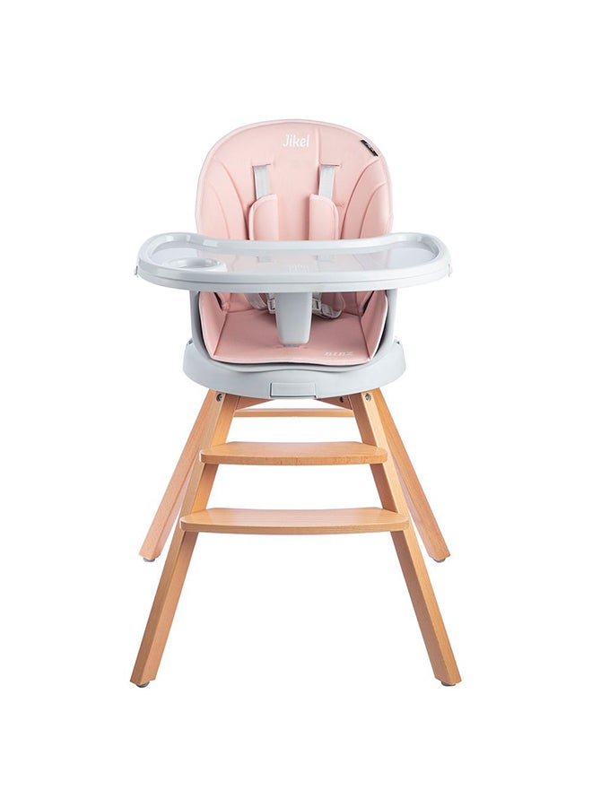 Jikel Bibz 360 Rotating Wooden Highchair - Dark Pink - Image 5