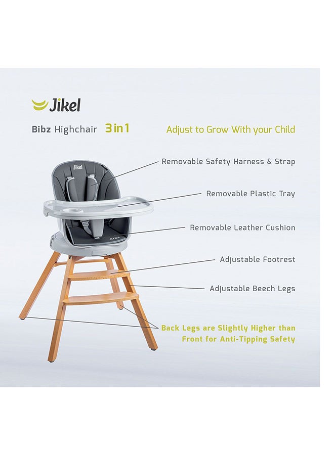 Jikel Bibz 360 Rotating Wooden Highchair - Dark Pink - Image 4