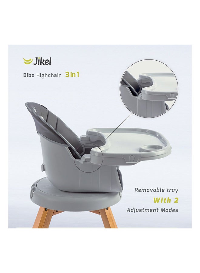 Jikel Bibz 360 Rotating Wooden Highchair - Dark Pink - Image 3