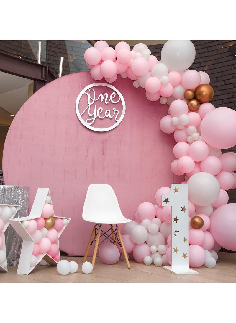 129 قطعة من بالونات الوردي الباستيل بأحجام مختلفة 18 12 10 5 بوصات لقوس الإكليل، بالونات وردية فاتحة لعيد الميلاد وعيد الحب وحفل استقبال المولود الجديد وكشف الجنس عن ديكور حفلات الزفاف - Image 3