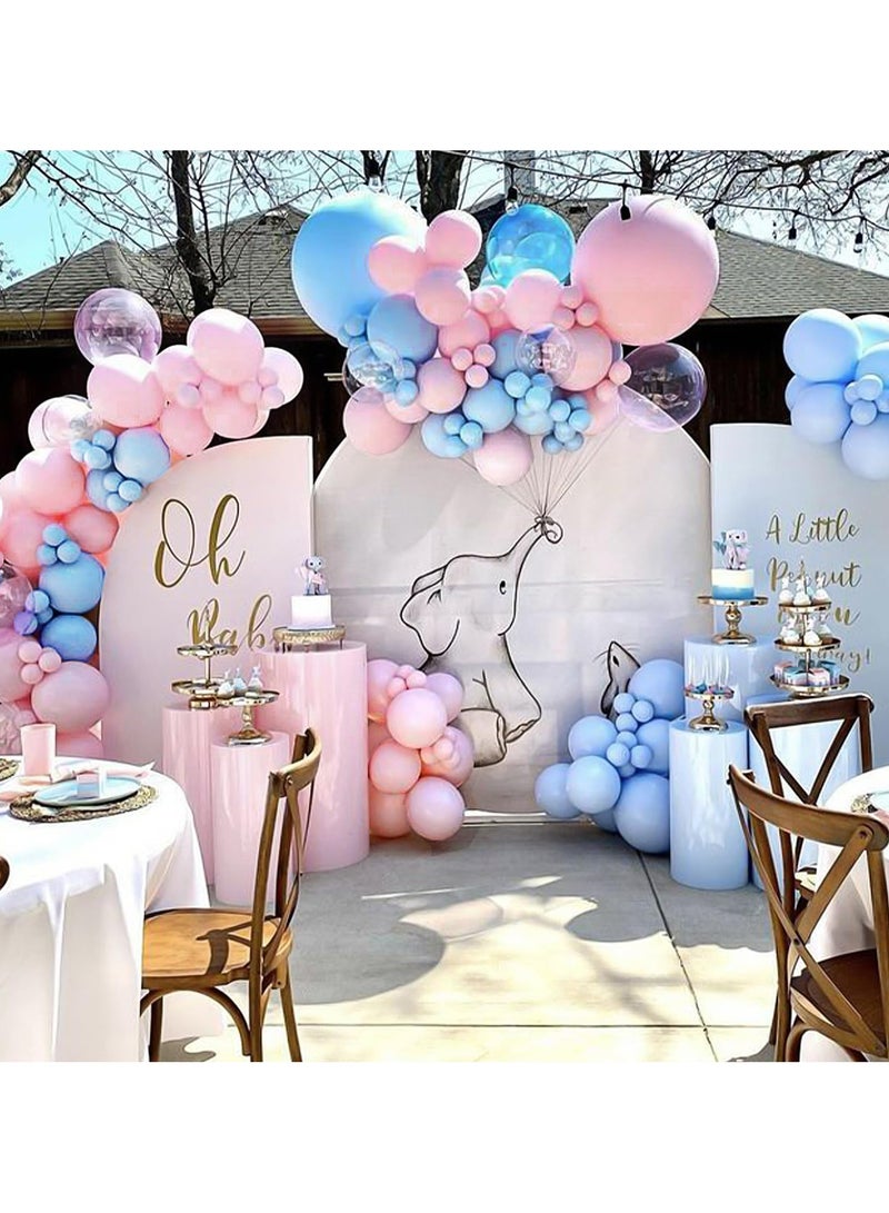 129 قطعة من بالونات الوردي الباستيل بأحجام مختلفة 18 12 10 5 بوصات لقوس الإكليل، بالونات وردية فاتحة لعيد الميلاد وعيد الحب وحفل استقبال المولود الجديد وكشف الجنس عن ديكور حفلات الزفاف - Image 4