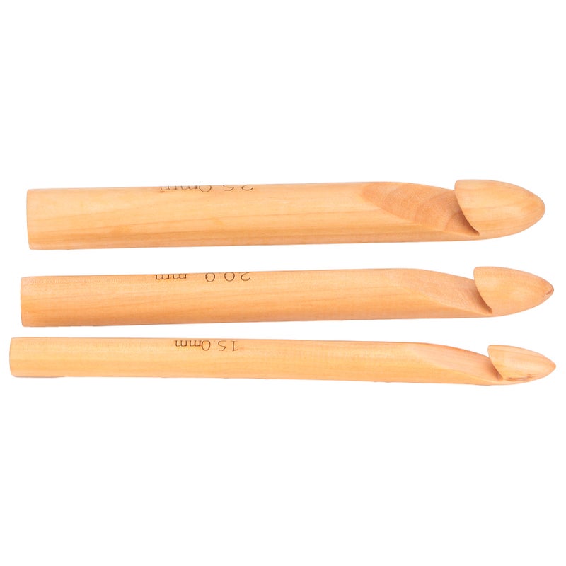 Bamboo Crochet Hook Handcrafted Knitting Needles Yarn Craft 20cm/7.9in Large Crochet HooksWhite - Image 1