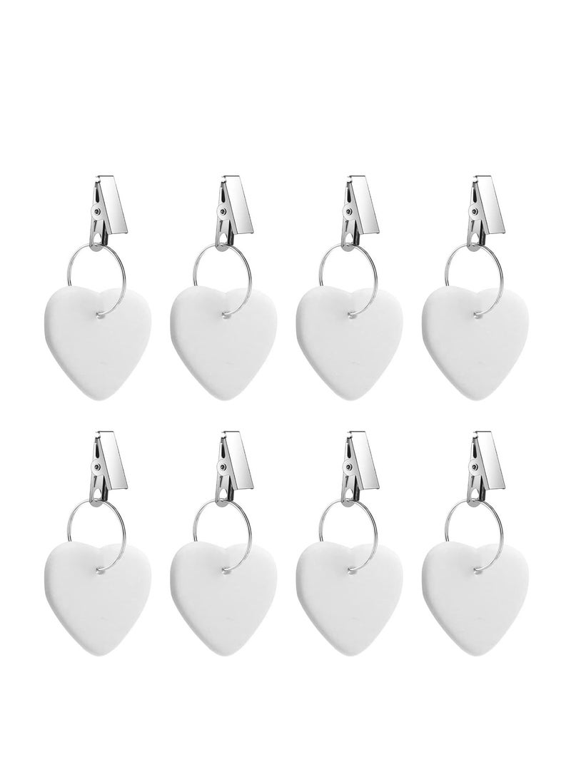 Oasisgalore Tablecloth Weights Clips, 8 Pieces Tablecloth Clips Table Clips for Outdoor Wedding Party Picnic (White)  - Image 1