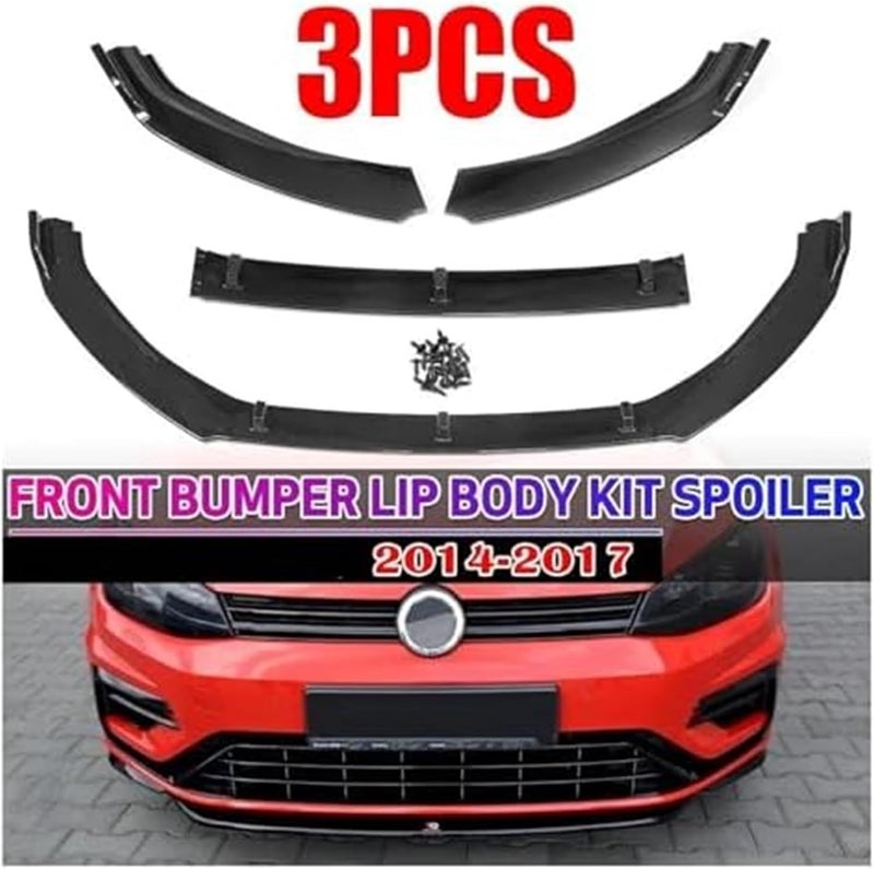 QASULER Front Bumper Splitter Lip Spoiler Kit for VW Golf MK7 - Image 2