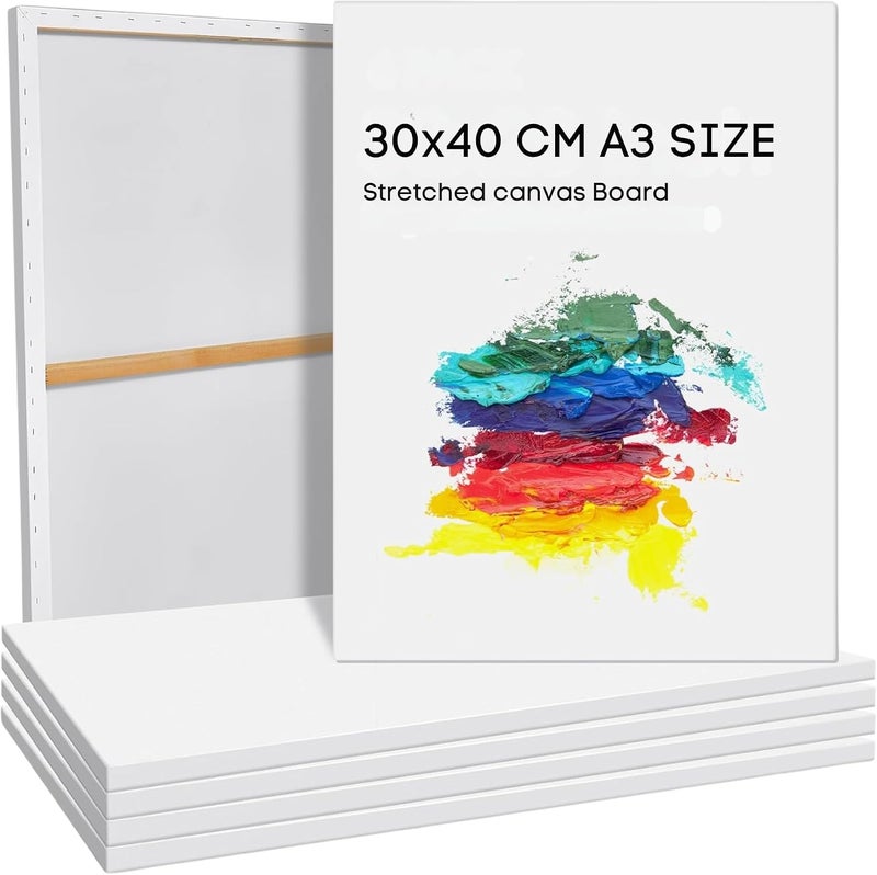 Al FAKHAMA A3 Size White Blank Canvas Board (30 x 40 CM) - 100% Natural Cotton, Acid Free, Triple Primed Gesso - Image 1