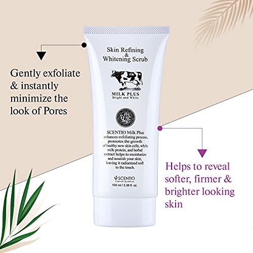 Scentio Milk Plus Organic Skin Refining & Whitening Scrub - 100ml (Made In Thailand) - Image 4