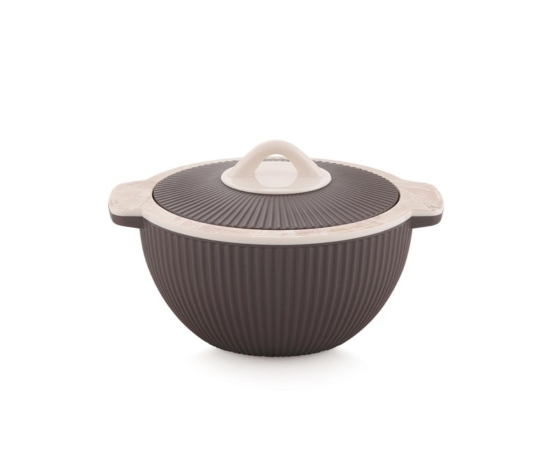Liza Crema Insulated Inner Stainless Steel Casserole with Lid, Knob & Handle | Hot Roti Chapati Box Pot for Kitchen & Home | Locks in Cold & Heat for Long | Serving Bowl with Lid (CREMA - 740ml ) (BROWN) - Image 1