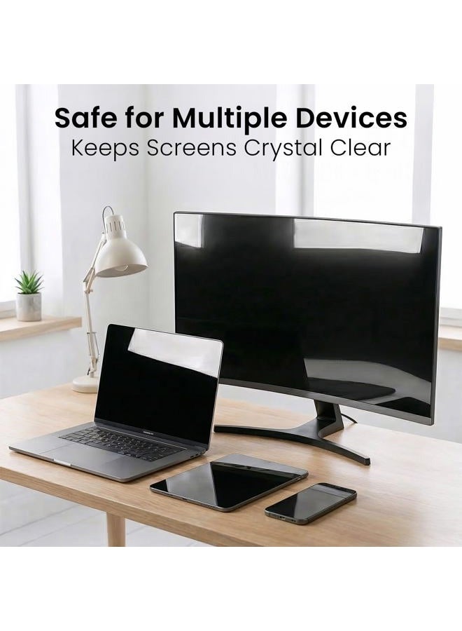 EVEO Screen Cleaner Kit - TV, Computer, Laptop & Car Screen Cleaner Spray & Microfiber Cloth (8oz, 4oz x 2, White, AA-22) - Image 4