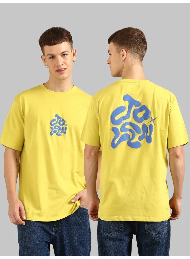 جوفن JOVEN Men Yellow Printed T-Shirt