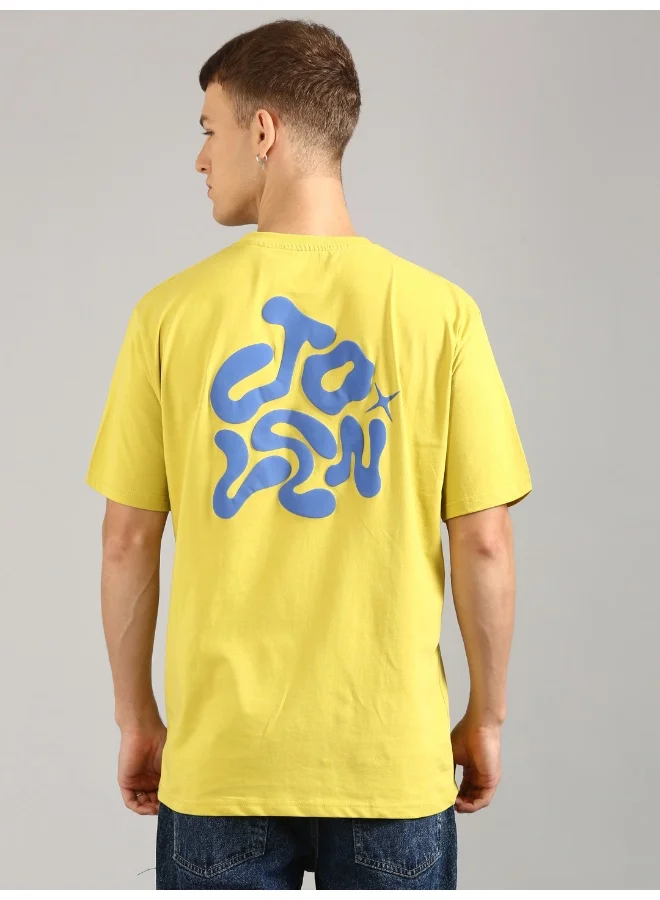 جوفن JOVEN Men Yellow Printed T-Shirt