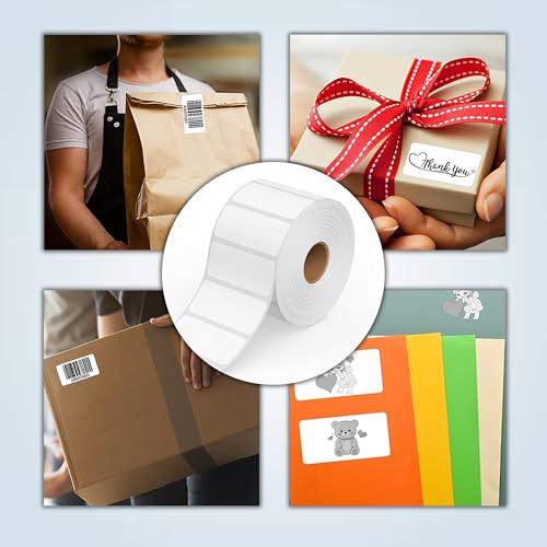 GLUN® Direct Thermal Barcode Label Sticker Size 50mm x 25mm, 5000 Labels, Pack of 5 Roll, Direct Thermal White Self Adhesive Sticker for Labeling & Barcoding - Image 4