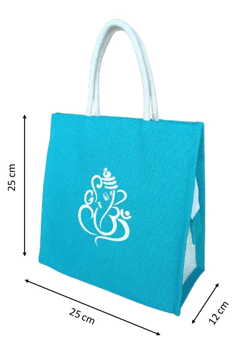 Soman Jute Ecofriendly Return Gift Bags Thankyou Printed Colorful bags with Zip Pack of 10 Bags - Image 4