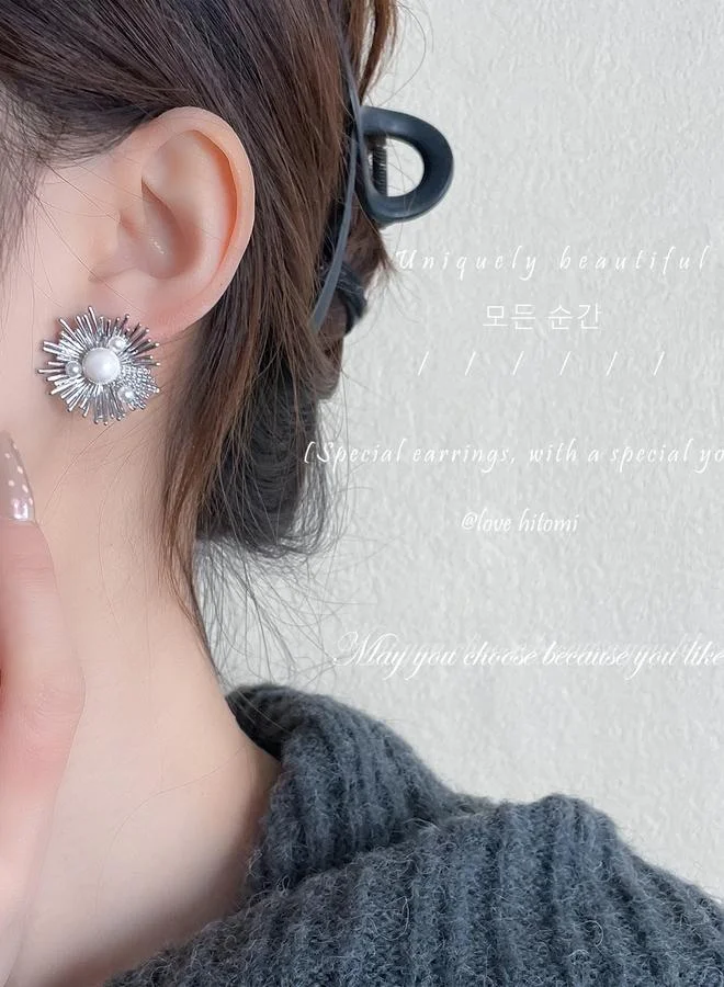 Faux Pearl Stud Earrings
