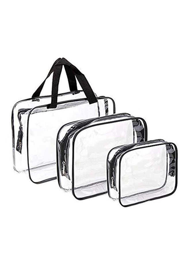 3-Piece Toiletry Kit Clear/Black - Image 1