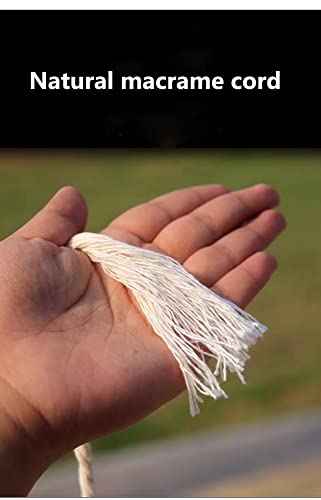 Flipped 100% Natural Macrame Cotton Cord, 6mm x 55 Yards Twine String Colored Cotton Rope Craft Cord for DIY Crafts Knitting Plant Hangers Christmas Wedding Decor (Beige, 6mm55yards) - Image 3