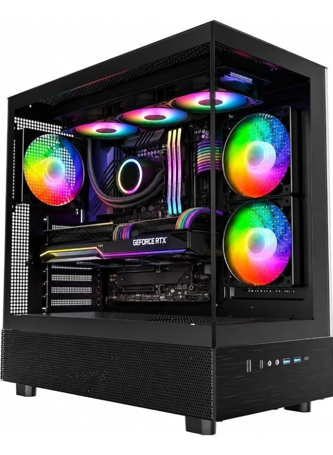 BLUMENIT ApexForce Gaming Desktop – Core i7-14700F, 32GB DDR5 RAM, NVIDIA RTX 5060 8GB GPU, 1TB NVMe SSD, H610 MB, Air Cooler and 650W Supply, AI & 1440p Gaming PC black - Image 1