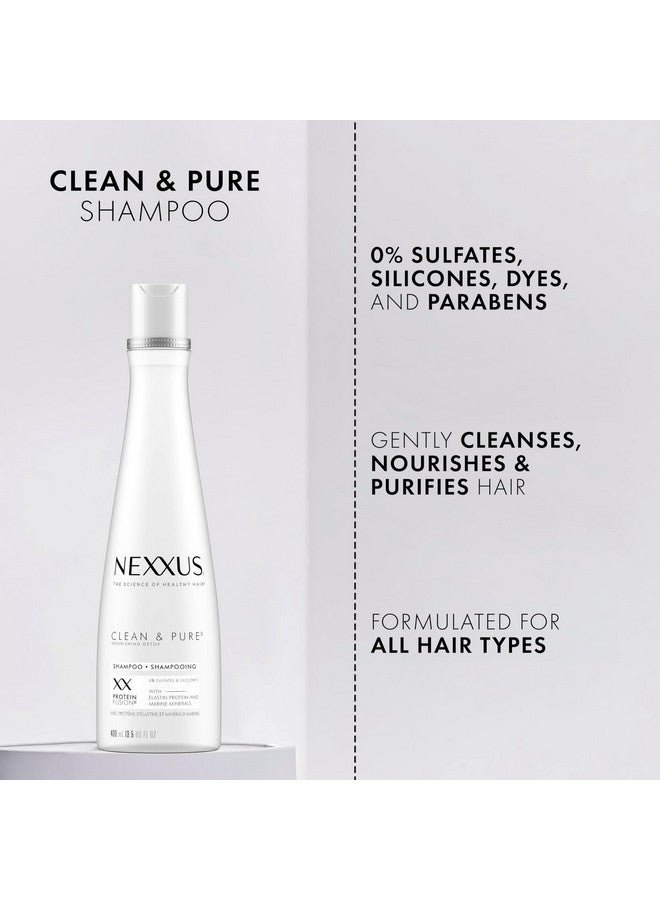 Nexxus Clean and Pure Clarifying Shampoo With ProteinFusion, For Nourished Hair Paraben-Free 13.5 oz - Image 2