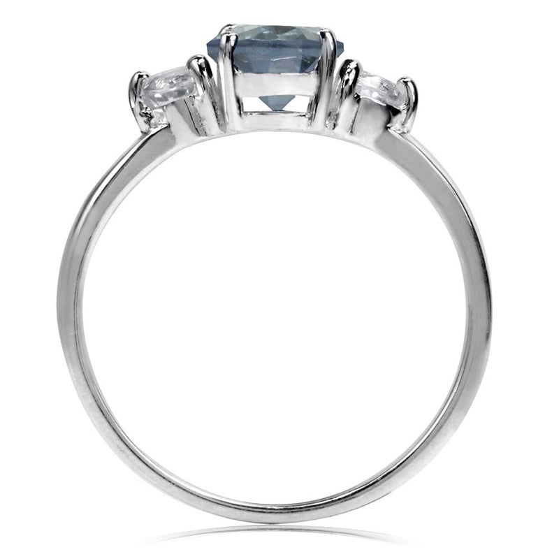 Silvershake Created Color Change Alexandrite White Gold Plated 925 Sterling Silver Engagement Ring June Gemstone Birthstone Size 7.5 - Image 4