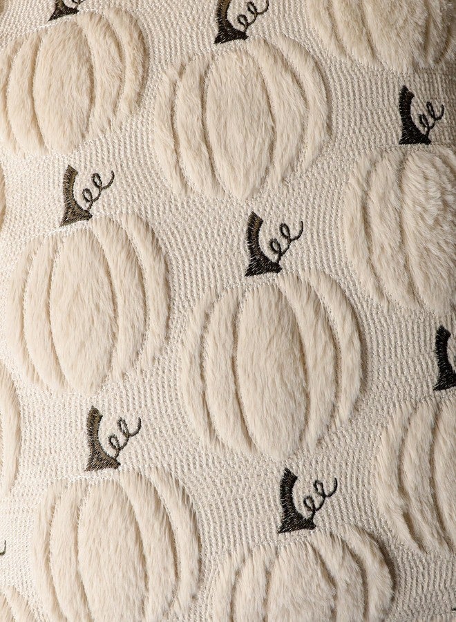 4TH Emotion Fall Pumpkin Decorative Pillow Covers 20x20 Set of 2, Beige Soft Plush Faux Fur Wool Farmhouse Throw Cushion Cases for Autumn Thanksgiving Holiday Home Decorations - Image 2