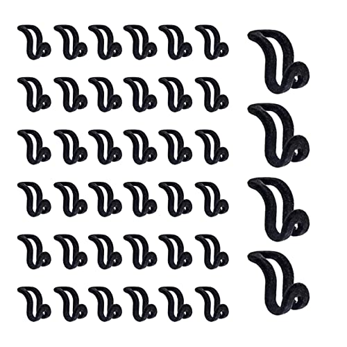 WARMBUY Velvet Hanger Connector Hooks for Closet Space Saving Cascading Hanger Organizer, Black, 40 Pack - Image 1