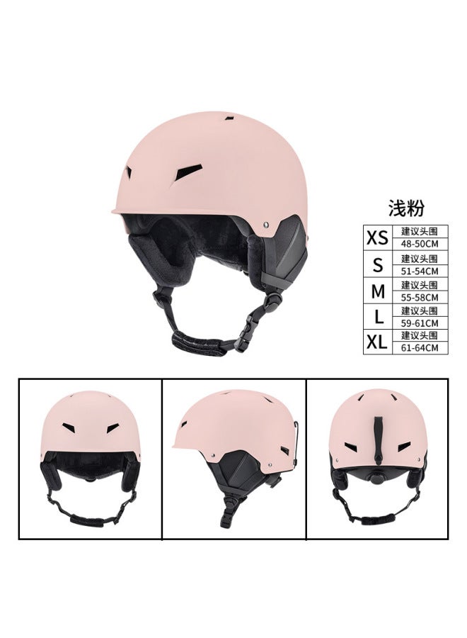 Light Pink without Lenses New Ski Helmet Adult Children Outdoor Sports Unisex Ski Skating Snow Helmet Helmet
